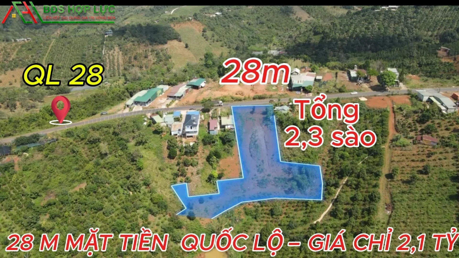 28 M MẶT TIỀN QUỐC LỘ – GIÁ CHỈ 2,1 TỶ